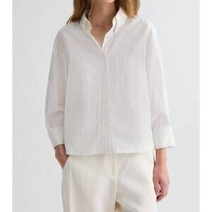 NEW TWP jd mixed pinstripe superpop shirts in white multi